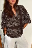 Ole Bubble Cotton Bandana Laurie Blouse Chocolate